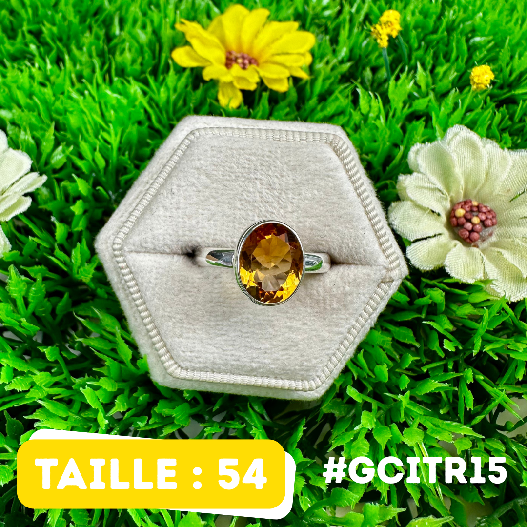 Bague Citrine Argent 925 #GCITR15