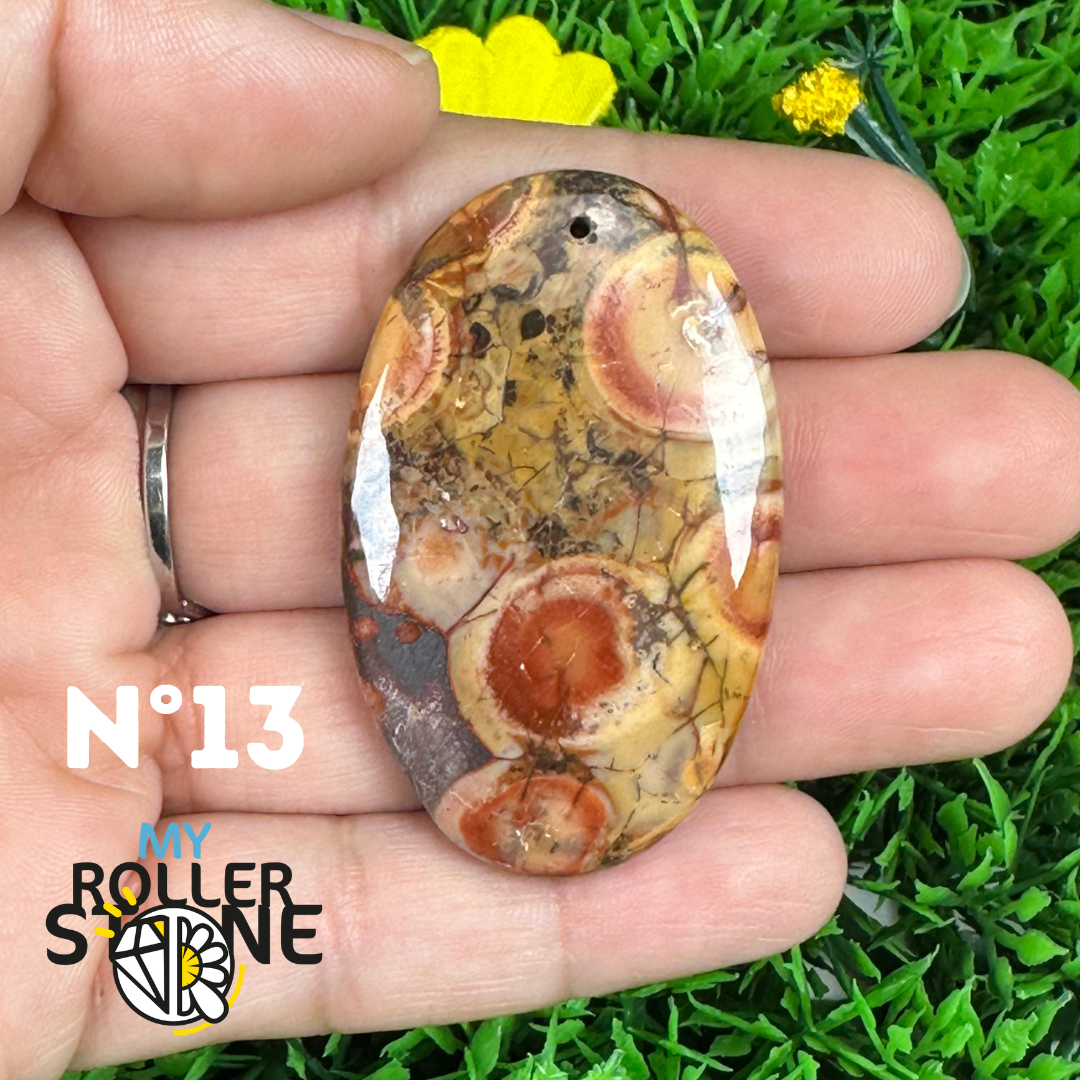 Pendentif Percé en Jaspe Œil d’Oiseau 5A