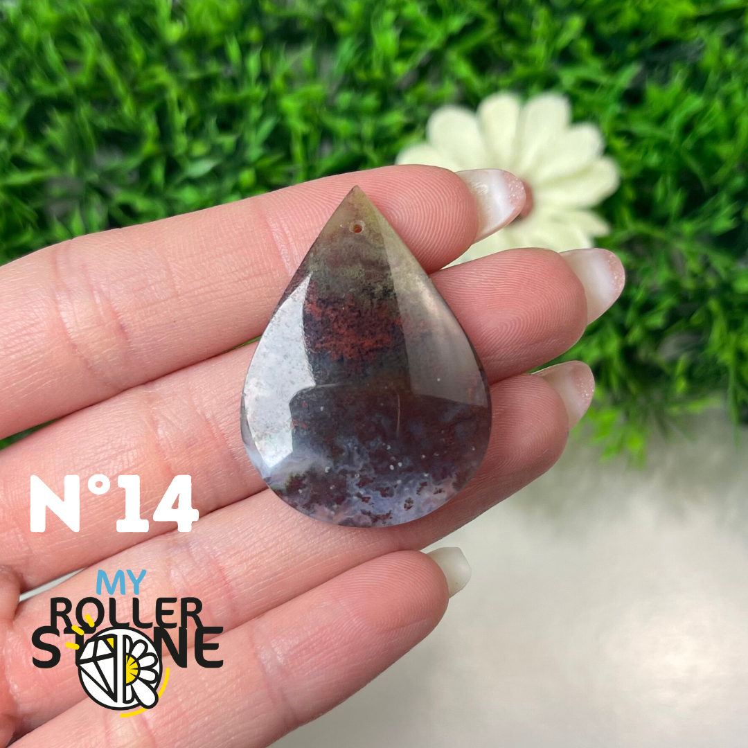 Pendentif Agate Mousse Indonésienne 5A Percé