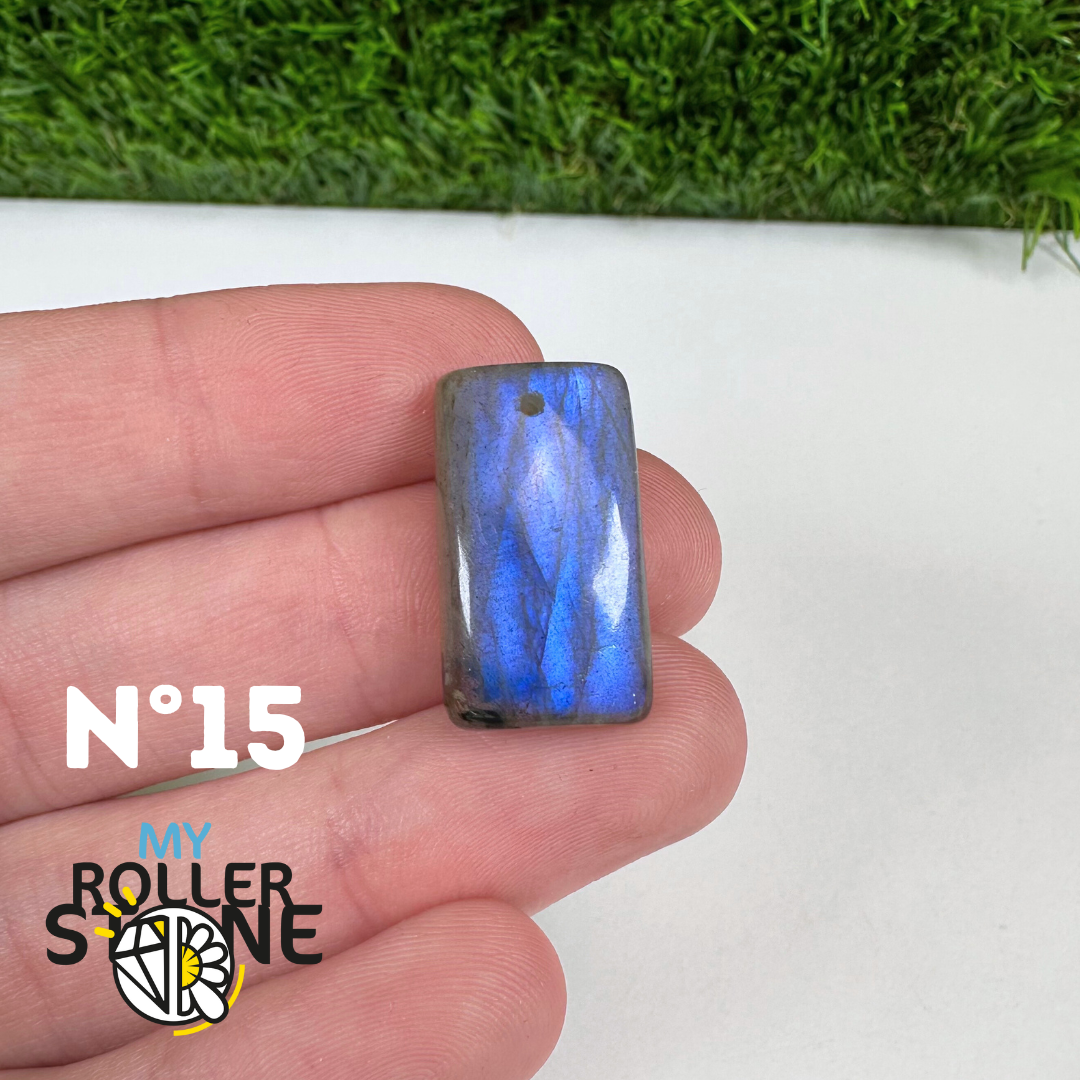 Pendentif Labradorite blue fire percé 5A