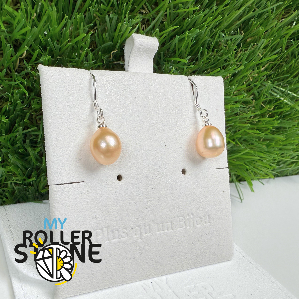 Boucles d'Oreilles Argent 925 Perle de Culture Pendante