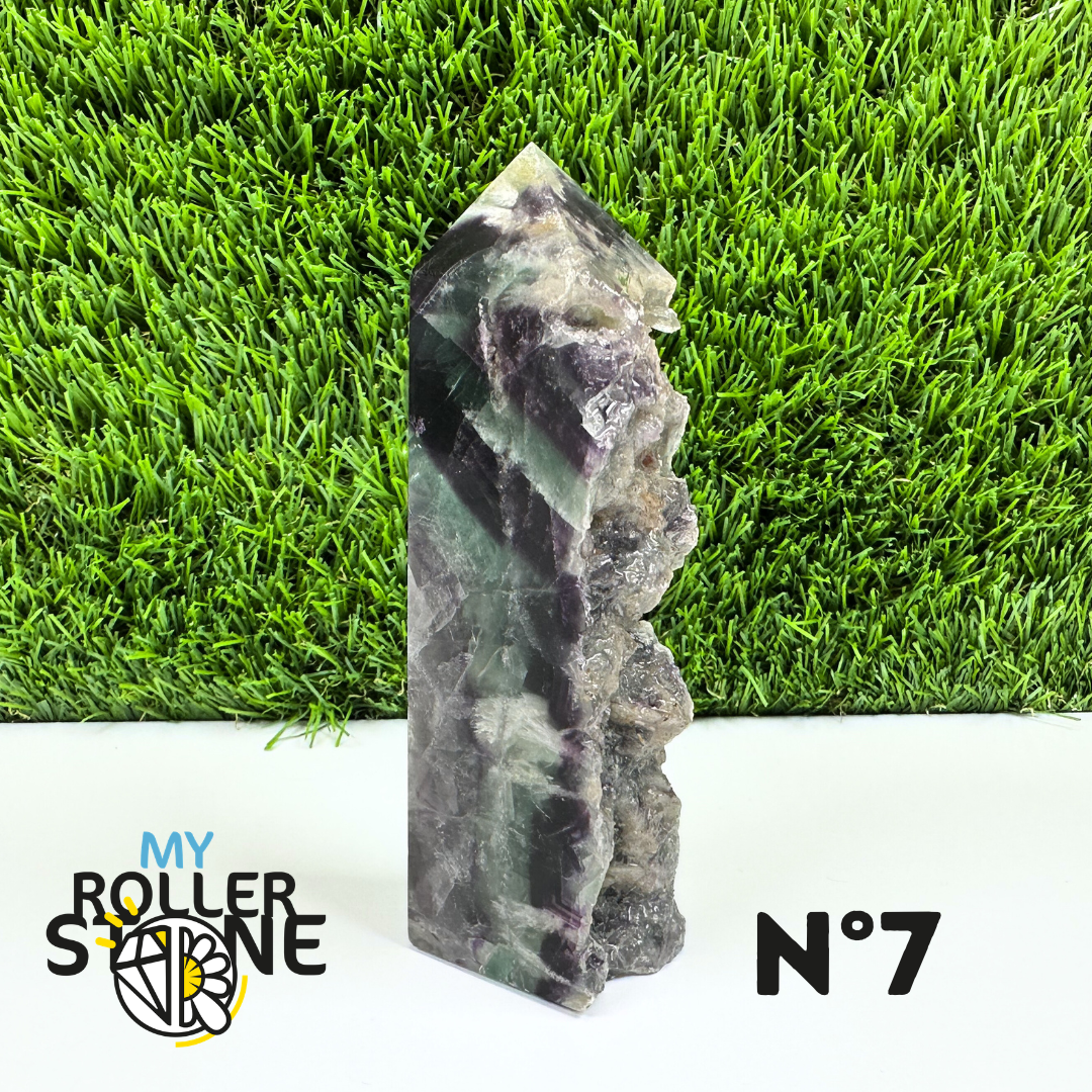 Pointes Pierre Rectangulaire Fluorite Arc-en-Ciel