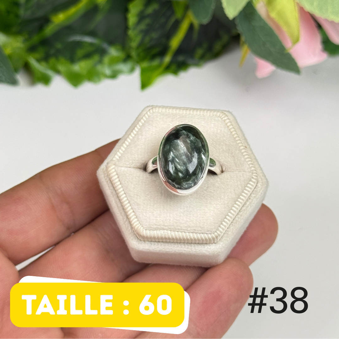 Bague argent 925 séraphinite #PR38