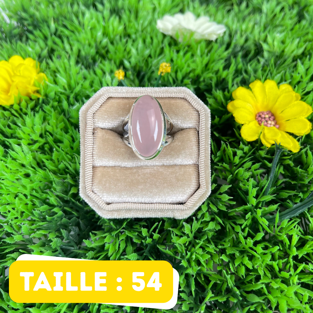Bague Argent en Quartz rose #115