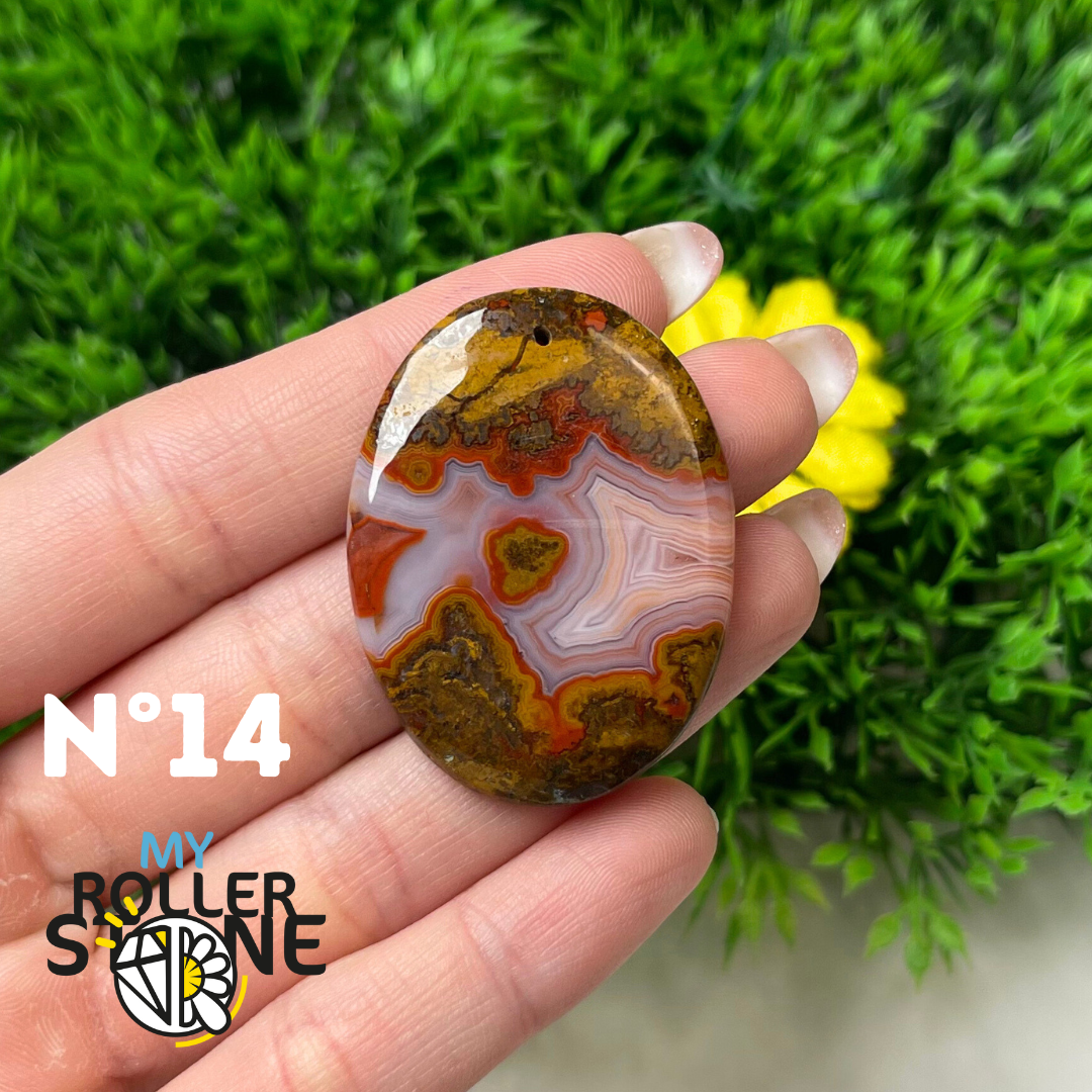 Pendentif Agate Marocaine 5A percé