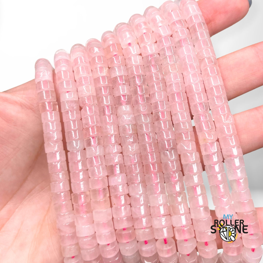 Perles Heishi naturelle quartz rose