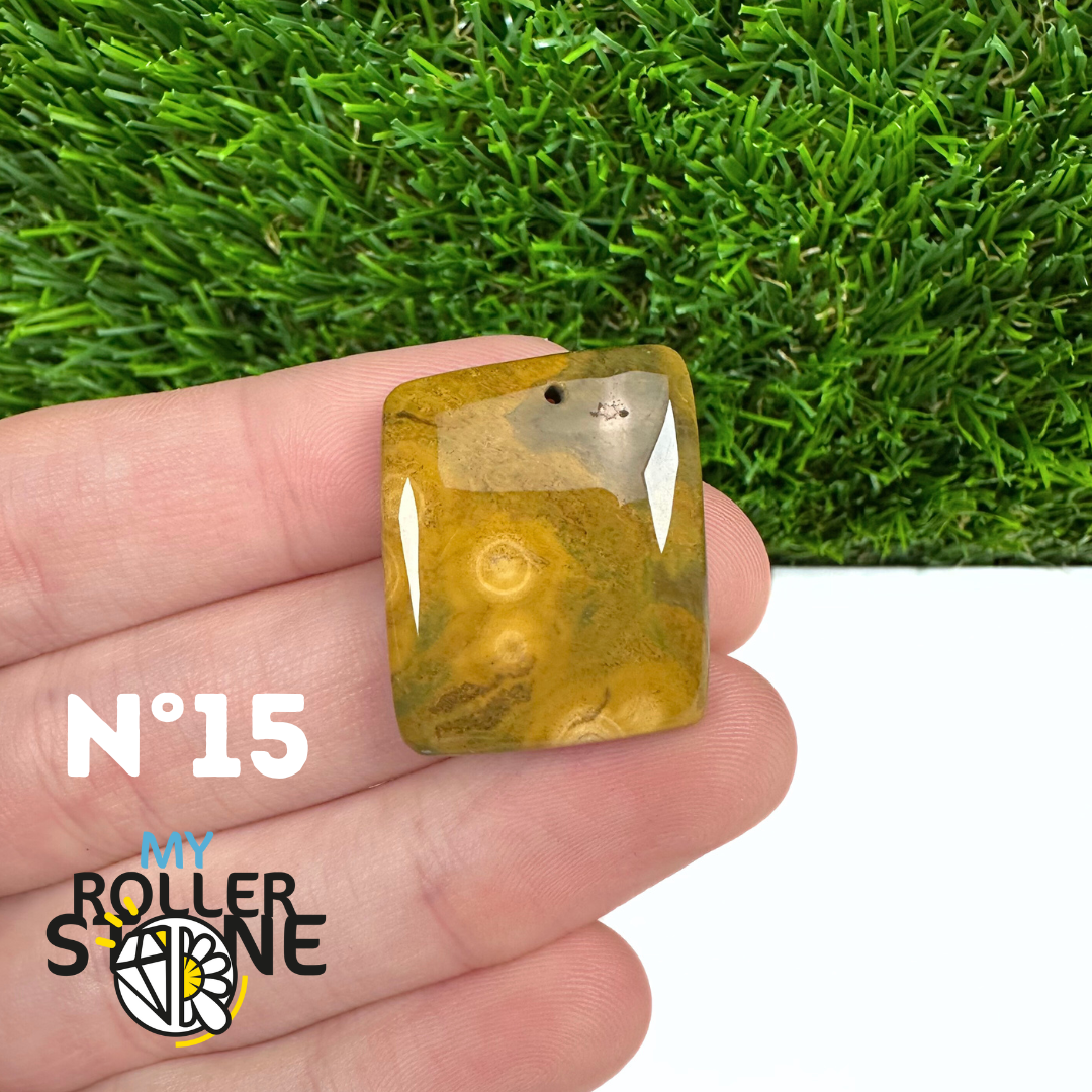 Pendentif Percé Jaspe Océan 5A