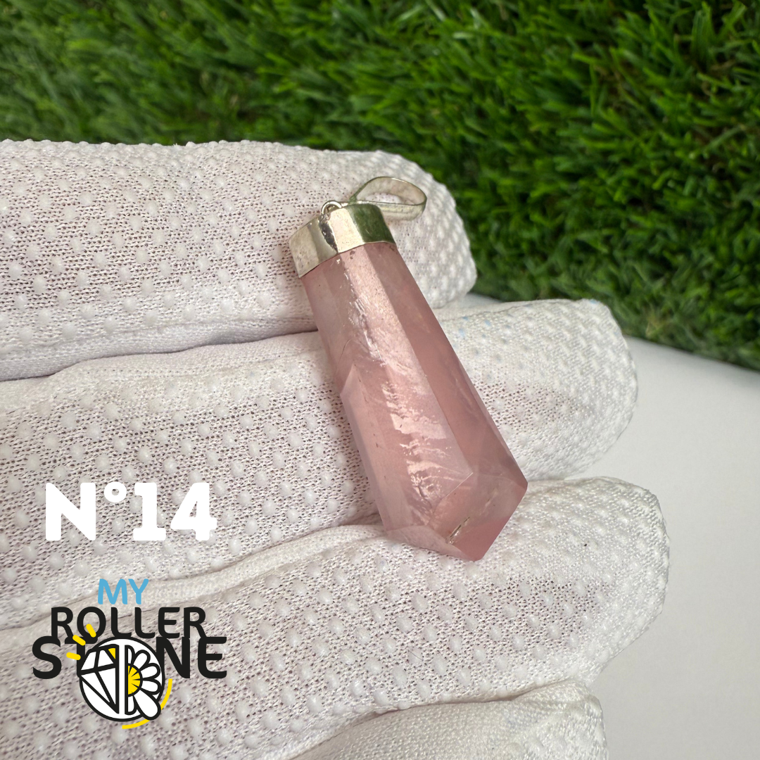 Pendentif Quartz rose et Argent