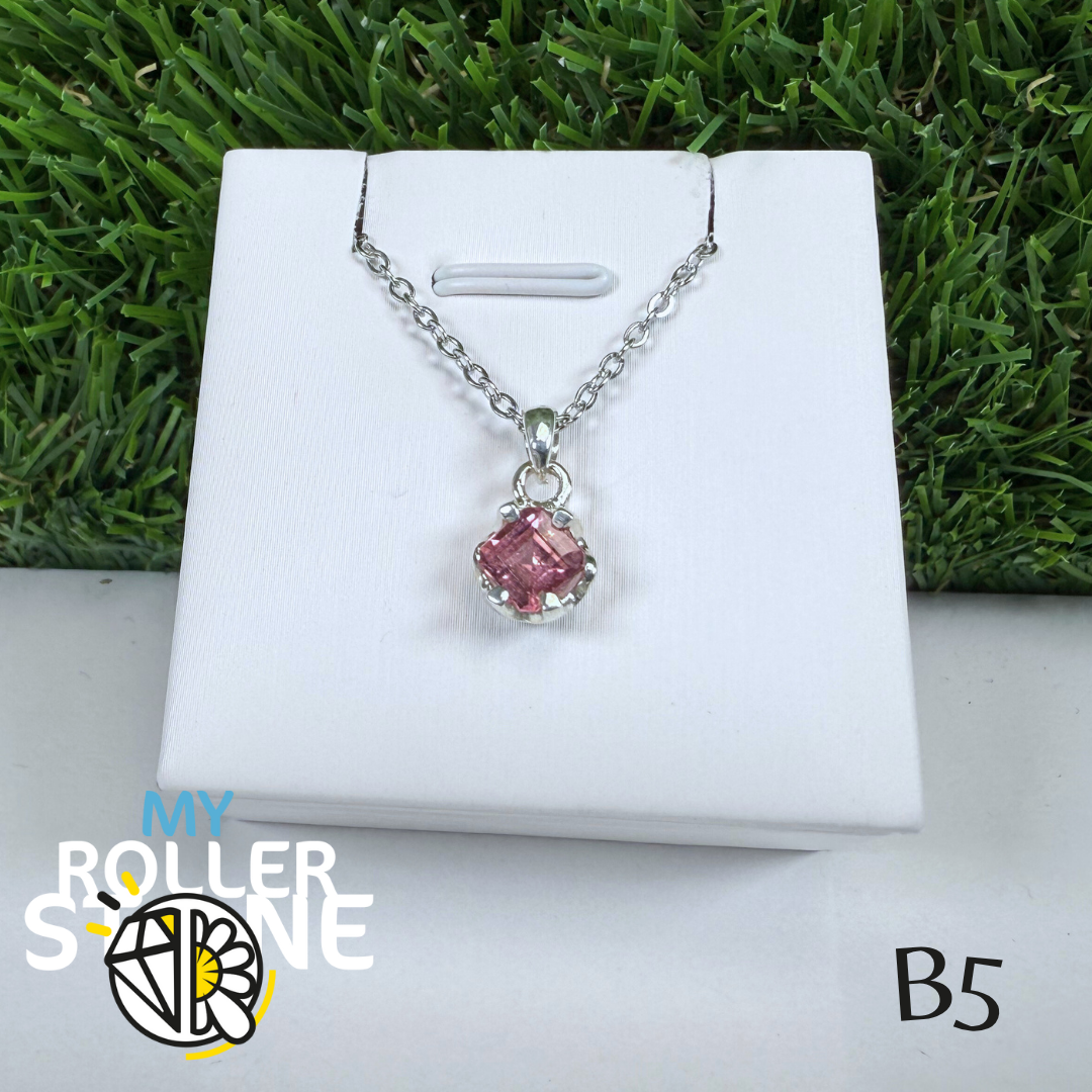 Pendentif Tourmaline Rose “Santa Rosa” et Argent 925 B5