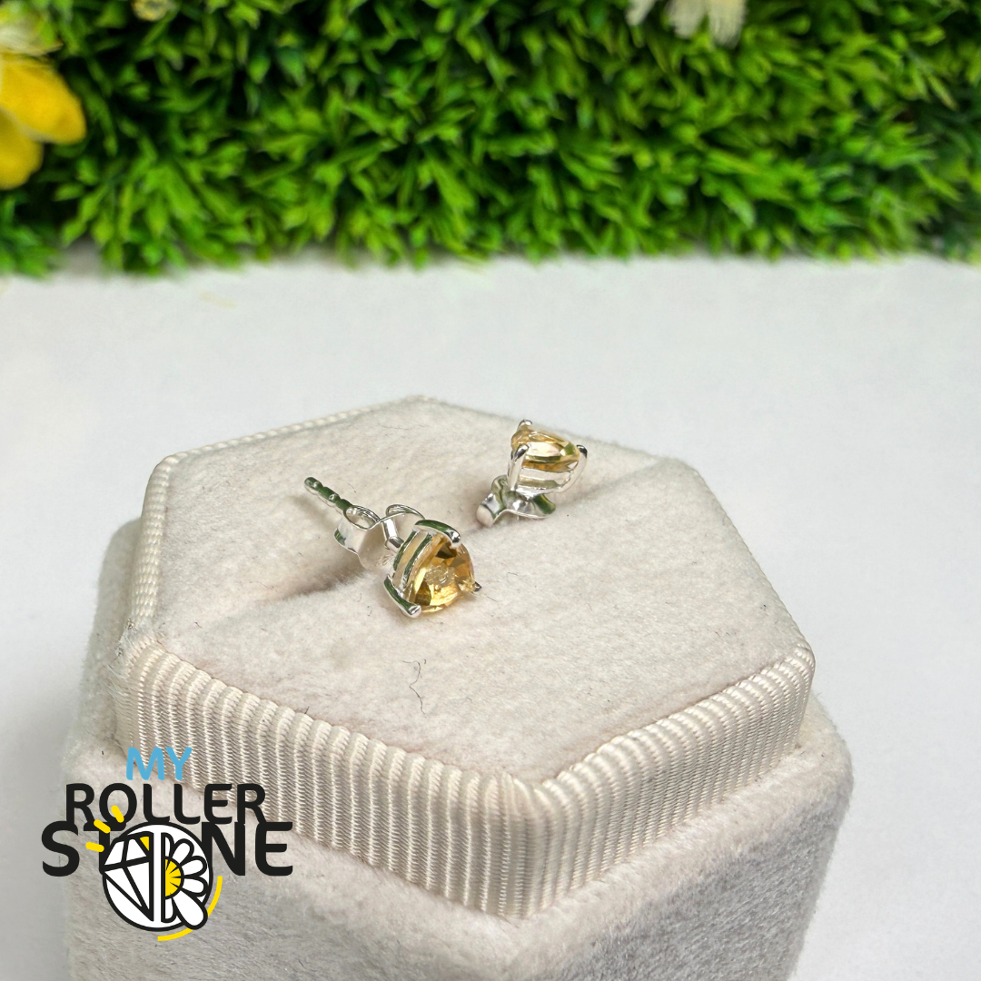 Boucles d’Oreilles Puce Citrine Argent 925 – SBC104-C