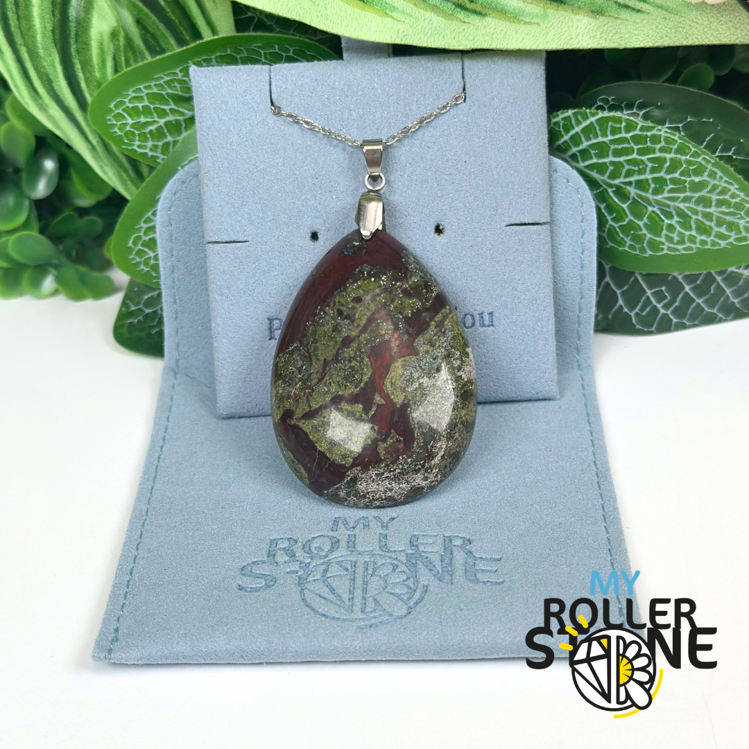 Pendentif Percé Jaspe Sang de Dragon
