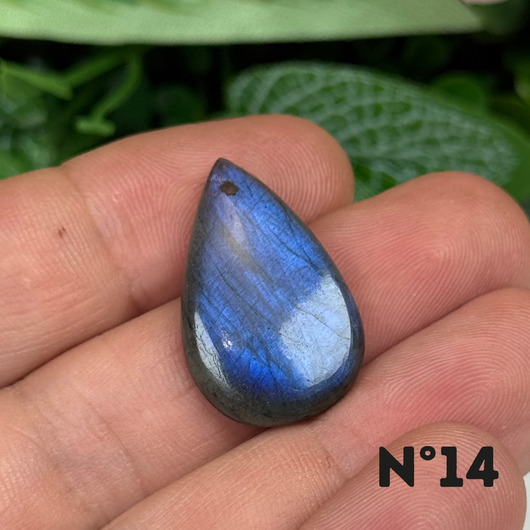 Pendentif Labradorite Blue fire percé 7A
