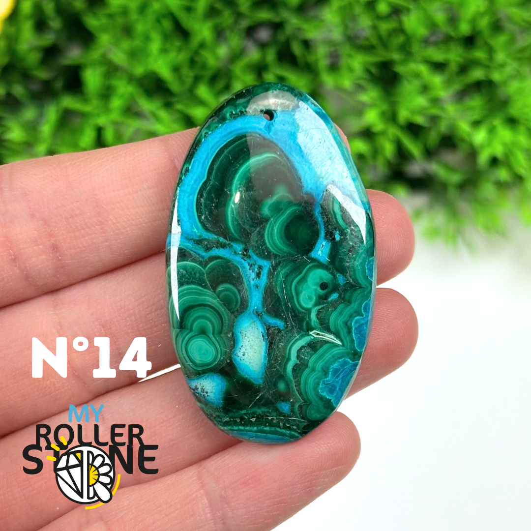 Pendentif Percé Malachite Chrysocolle 5A