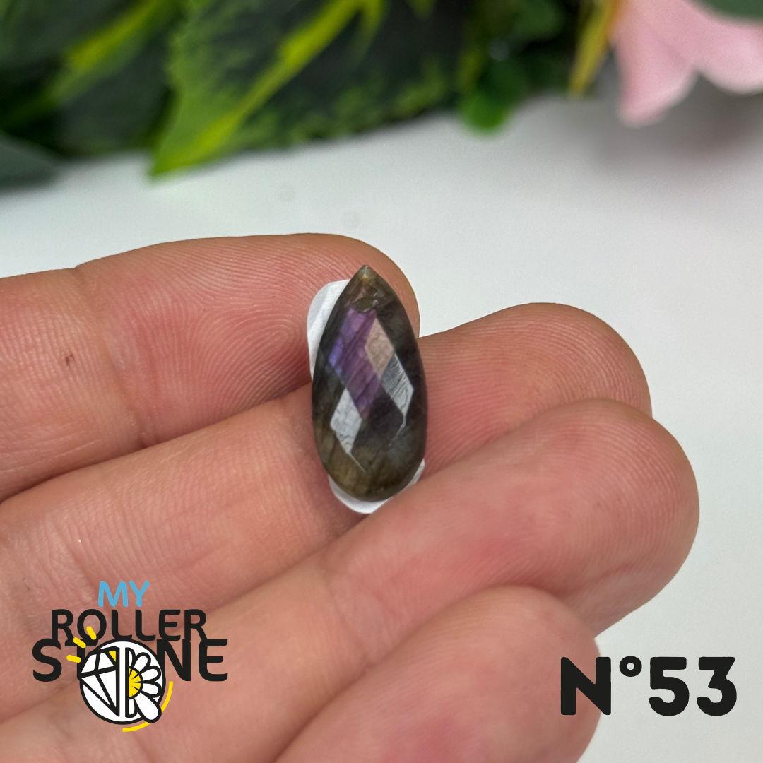 Pendentif Percé Spectrolite Violette Facettée