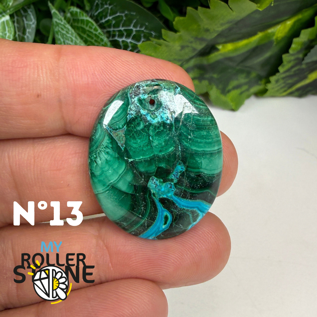 Pendentif Malachite Chrysocolle Percé 5A