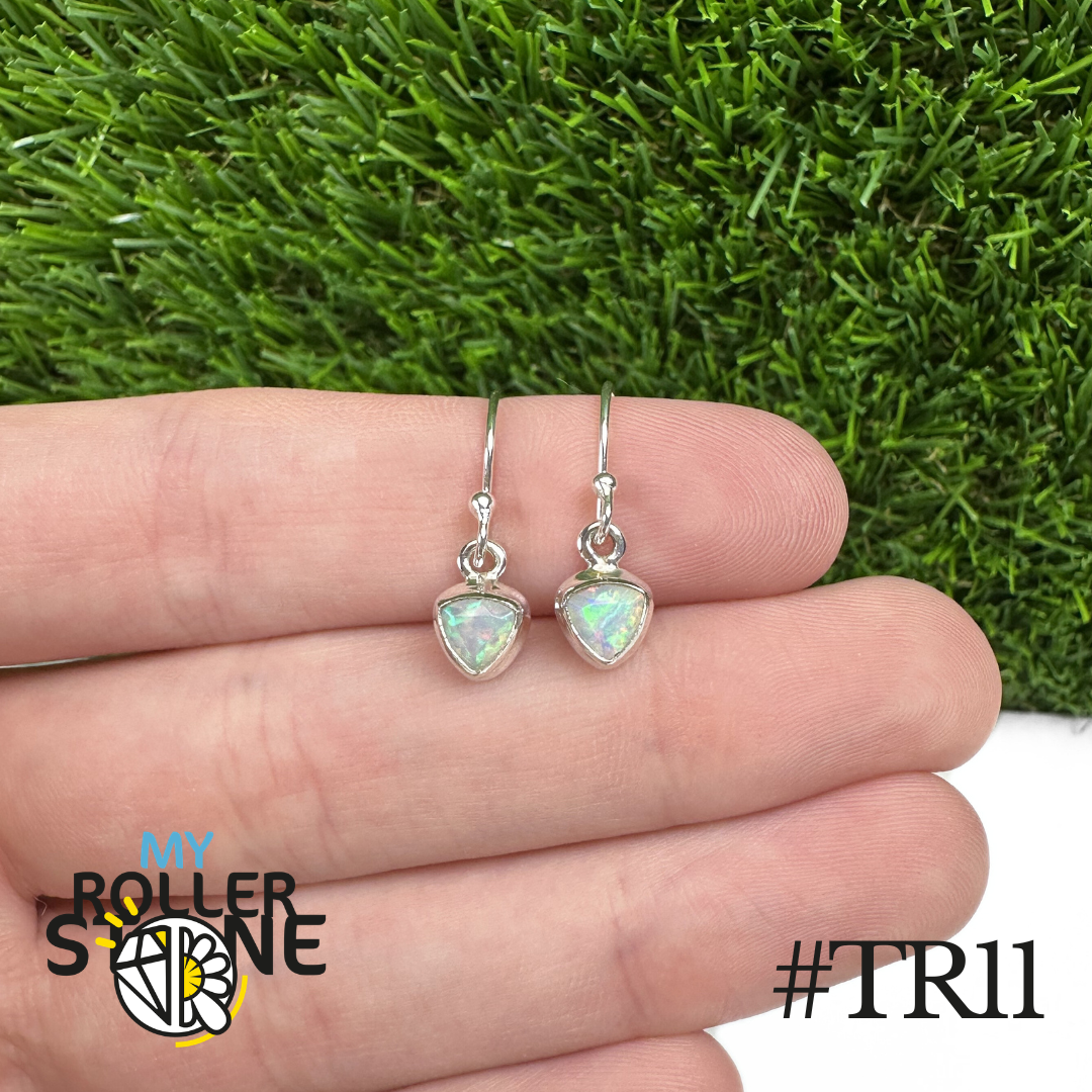 Boucles d'oreilles Opale Éthiopienne Trillon Rebord 8X8 MM En Argent 925