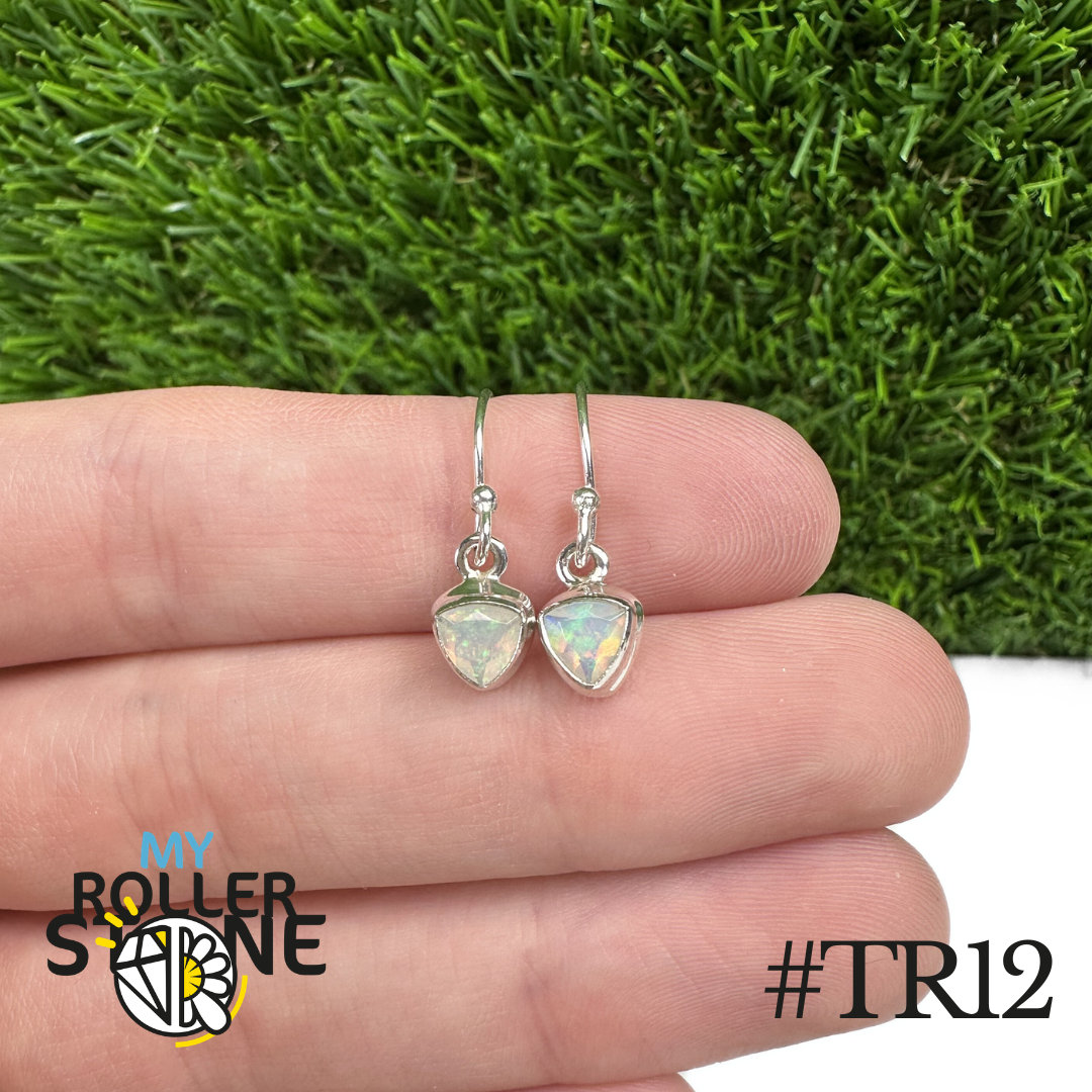 Boucles d'oreilles Opale Éthiopienne Trillon Rebord 8X8 MM En Argent 925