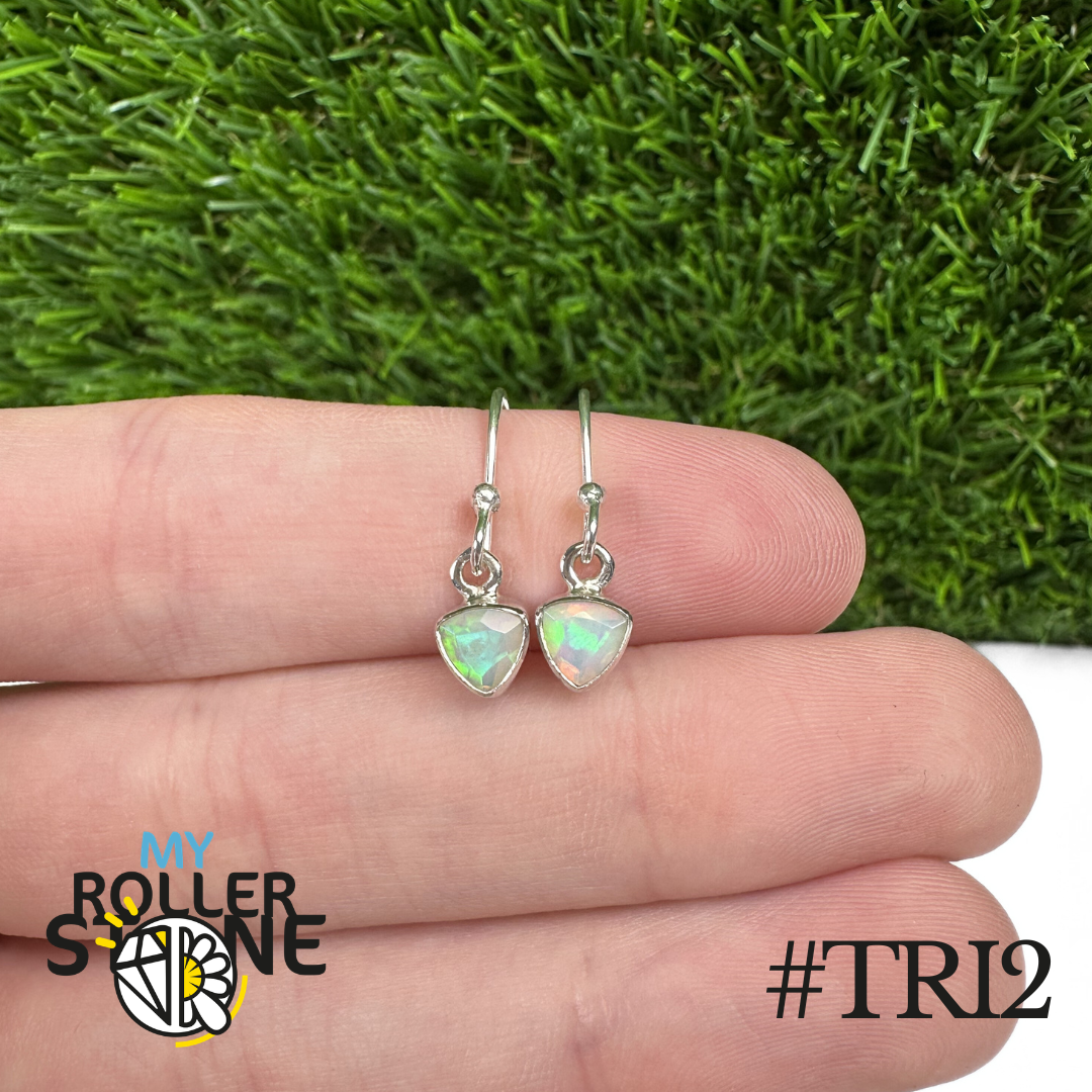 Boucles d'oreilles Opale Éthiopienne Trillon 6X6 MM En Argent 925