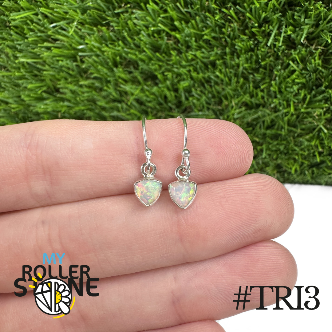 Boucles d'oreilles Opale Éthiopienne Trillon 6X6 MM En Argent 925