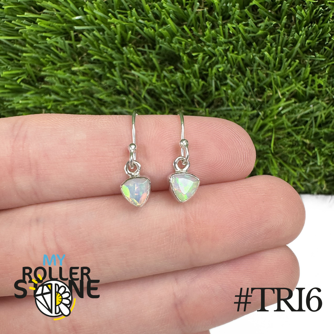 Boucles d'oreilles Opale Éthiopienne Trillon 6X6 MM En Argent 925