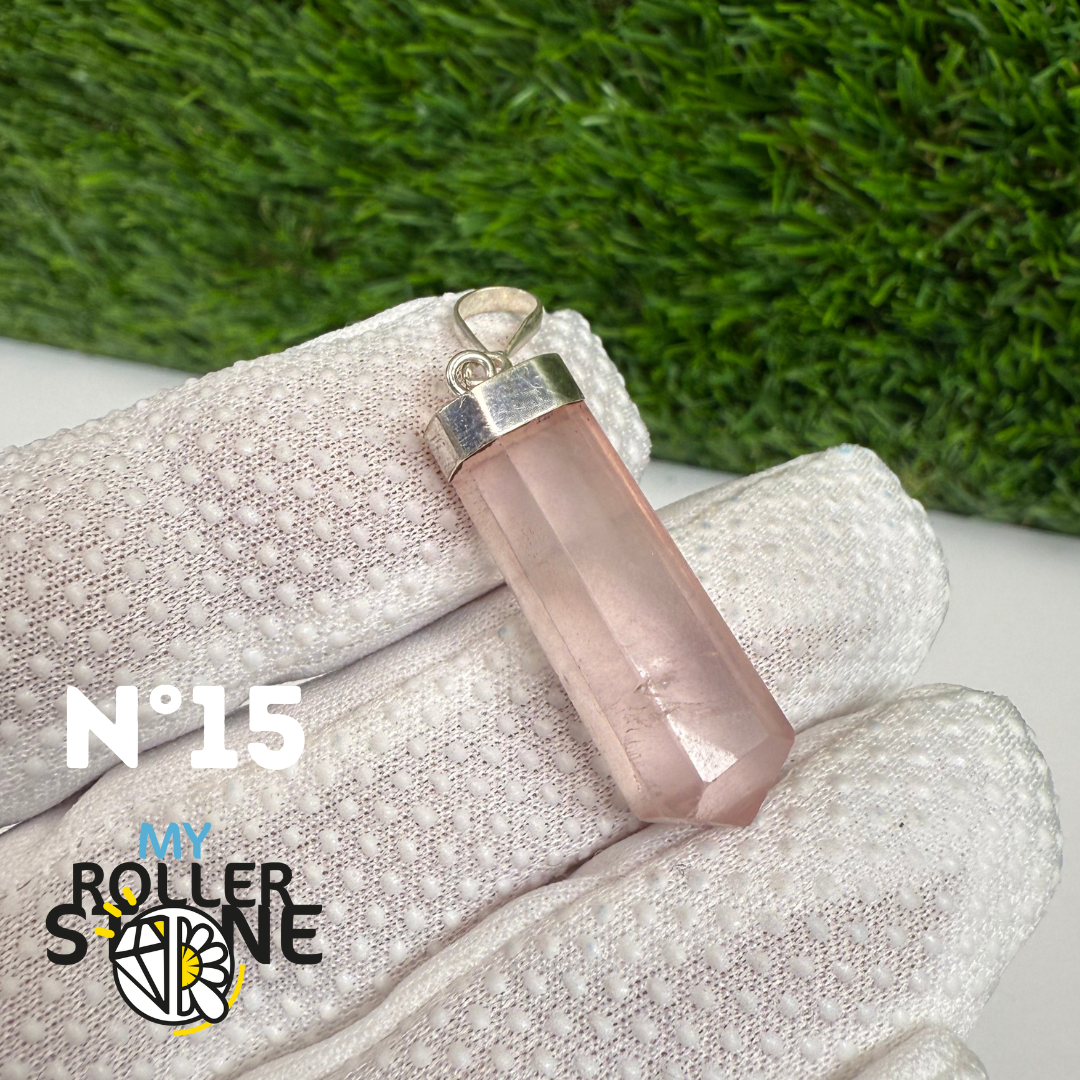 Pendentif Quartz rose et Argent