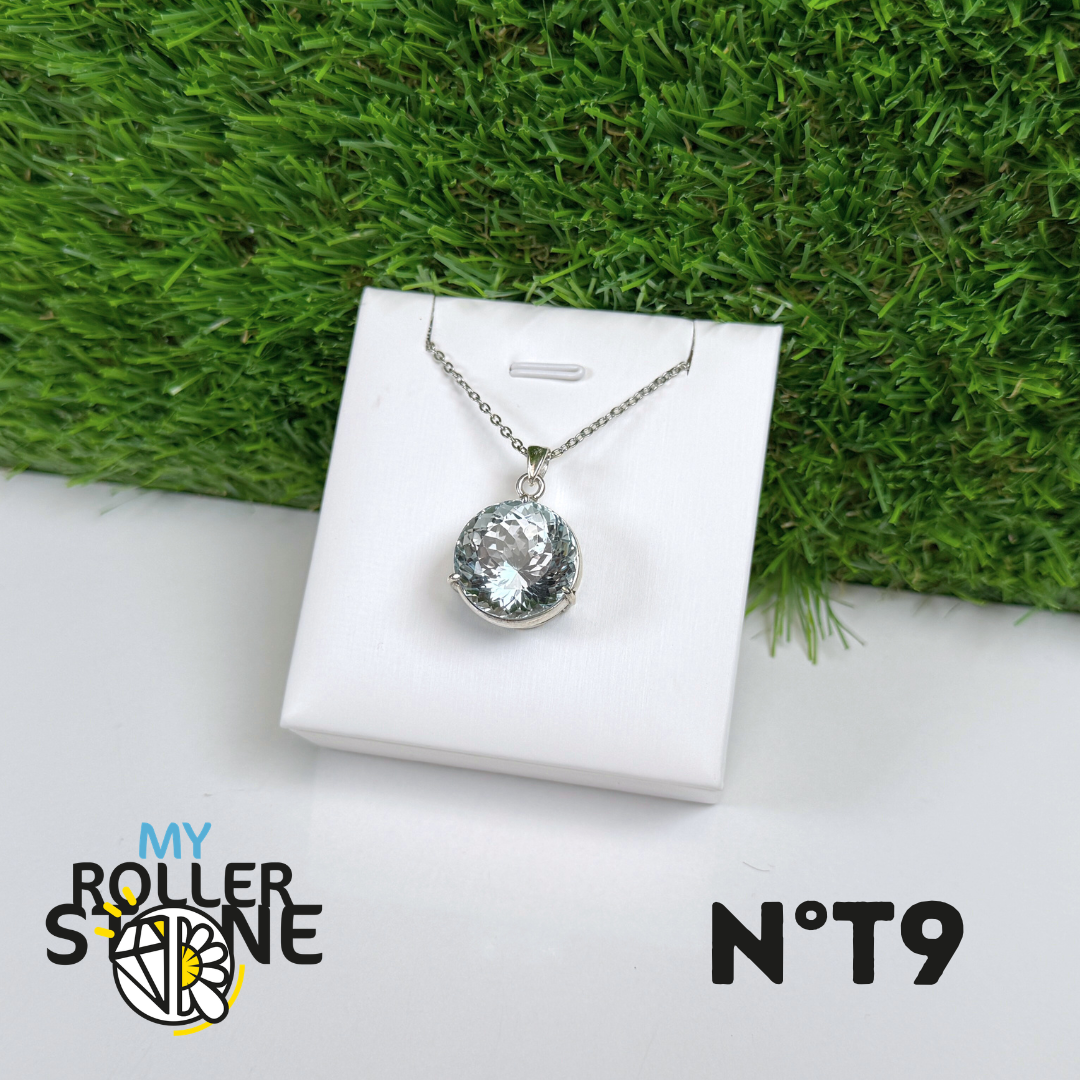 Pendentif Topaze Bleue Argent 925 #9