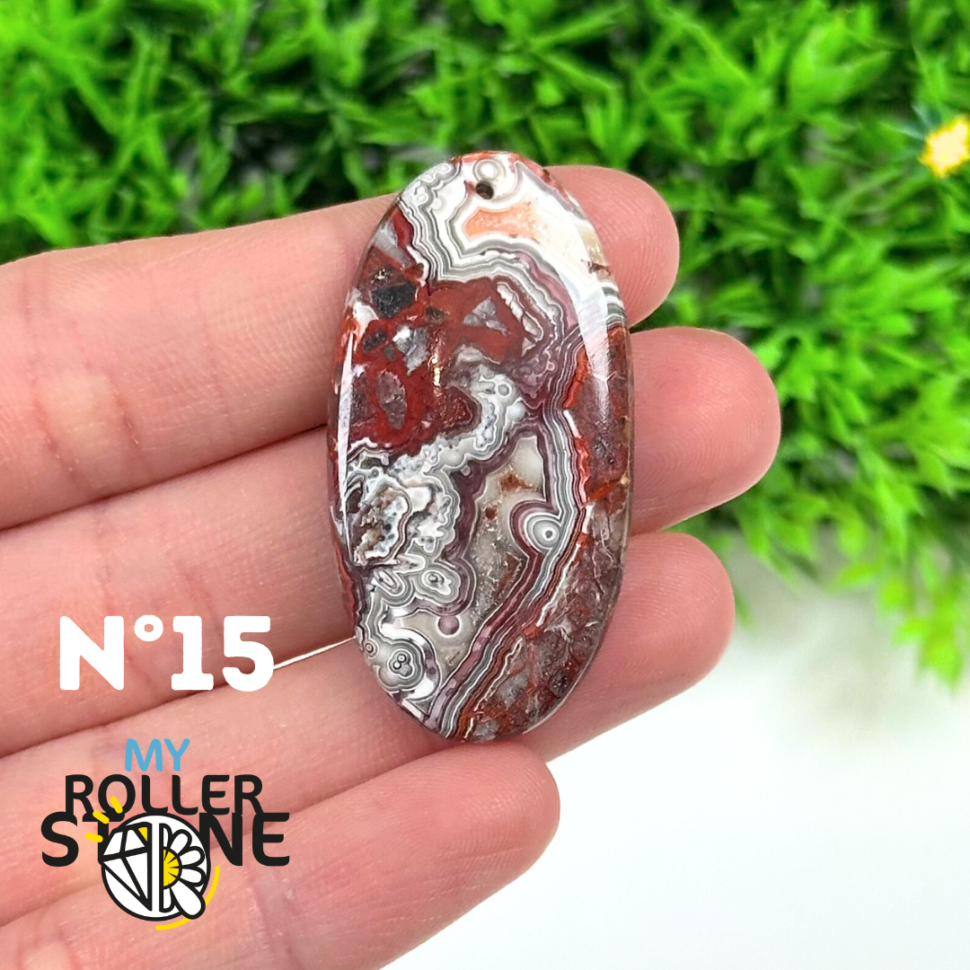 Pendentif Percé Agate Mexicaine 5A