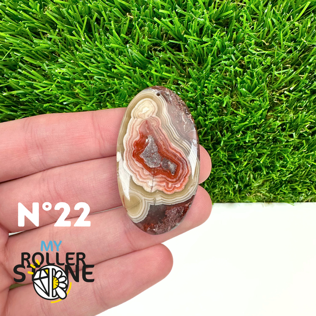 Pendentif Percé Agate Mexicaine 5A