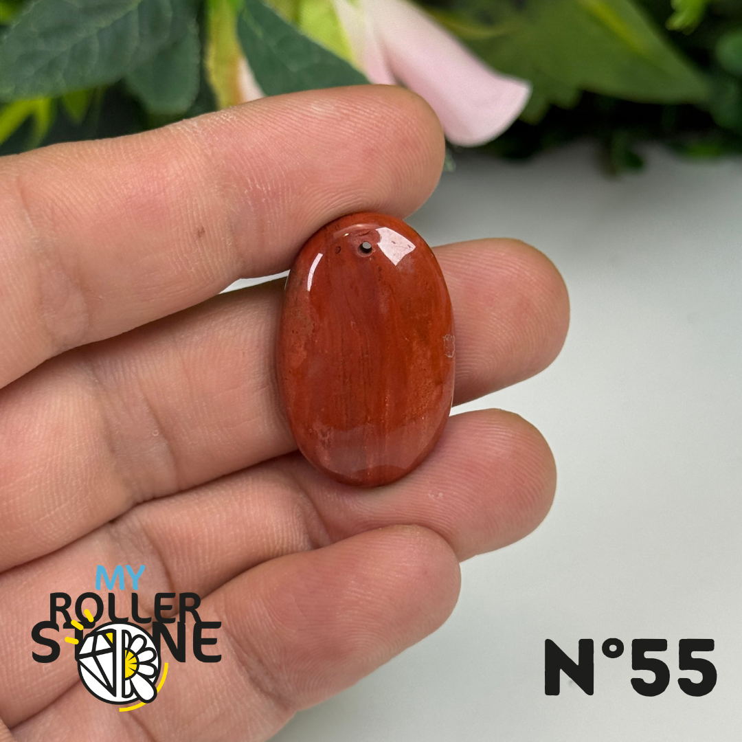 Pendentif Jaspe rouge 5A Percé