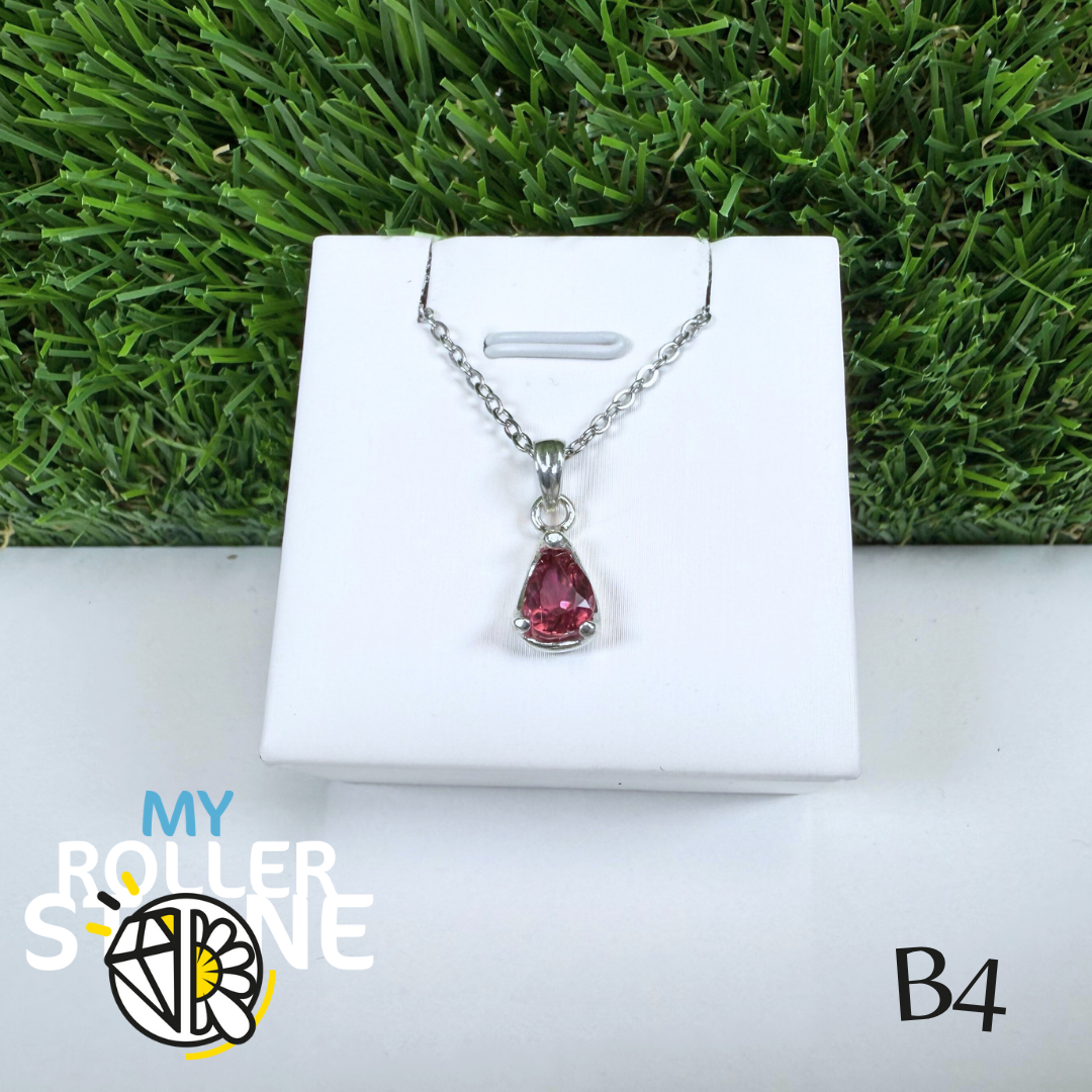 Pendentif Tourmaline Rose “Santa Rosa” et Argent 925 B4