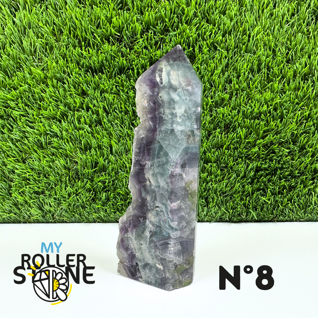 Pointes Pierre Rectangulaire Fluorite Arc-en-Ciel