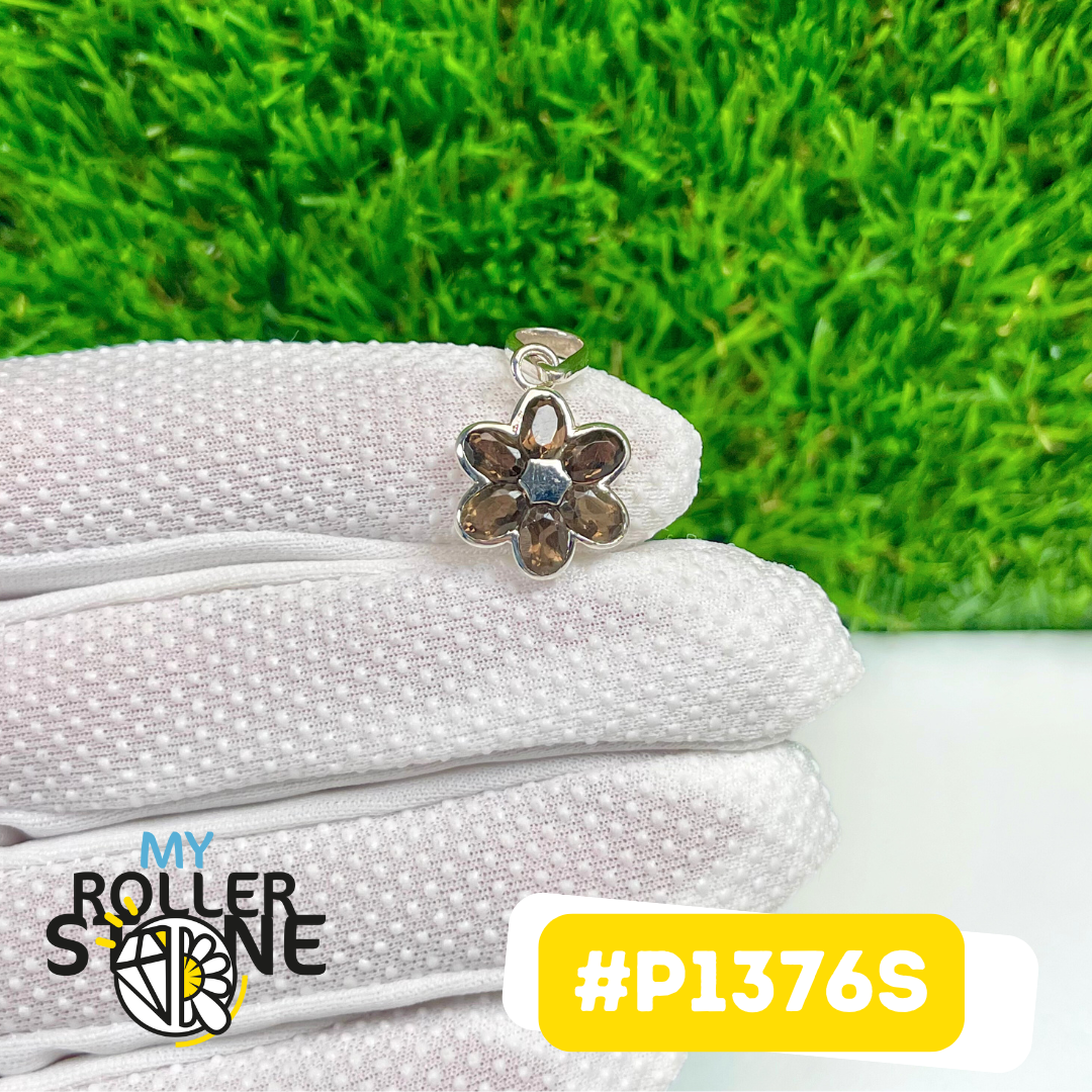 Pendentif Argent 925 Quartz fumé #P1376S