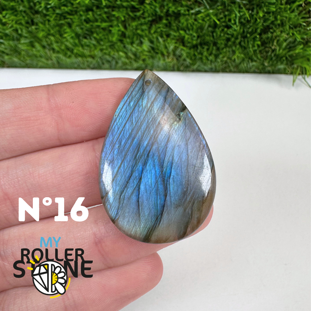 Pendentif Labradorite blue fire percé 5A
