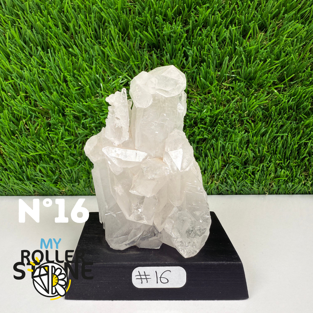 Cristal de roche sur support bois