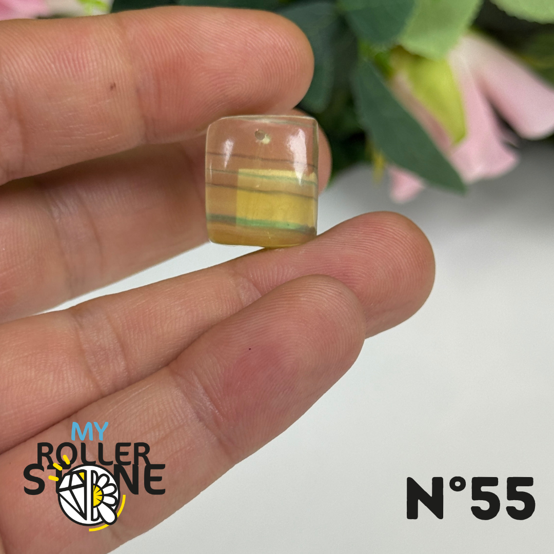 Pendentif Percé en Fluorite Multicolore à Bandes Dorées – Qualité 5A