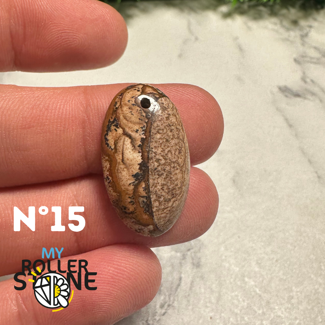 Pendentif Jaspe paysage percé