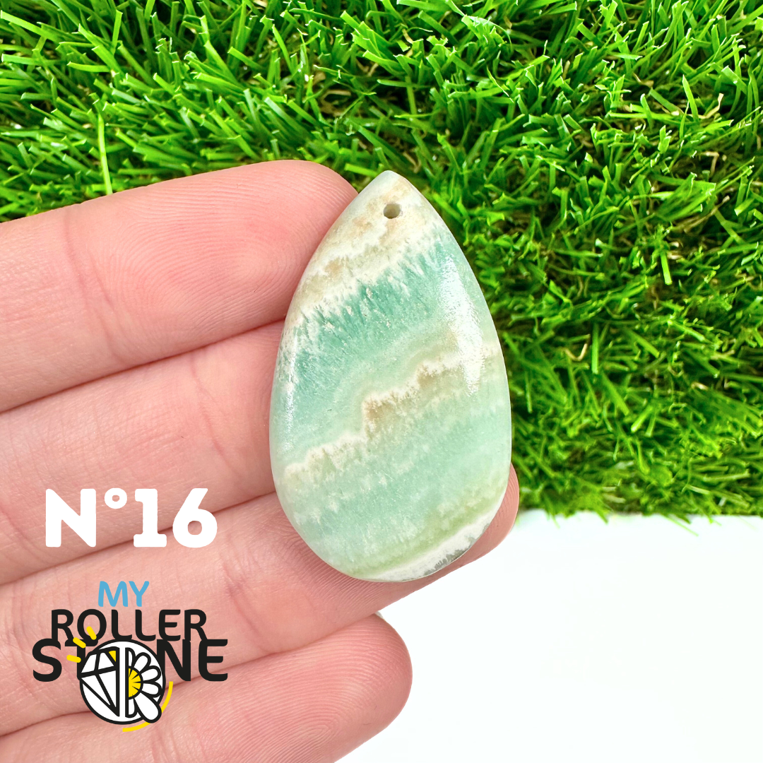 Pendentif Percé Calcite Cambrienne Bleue 5A