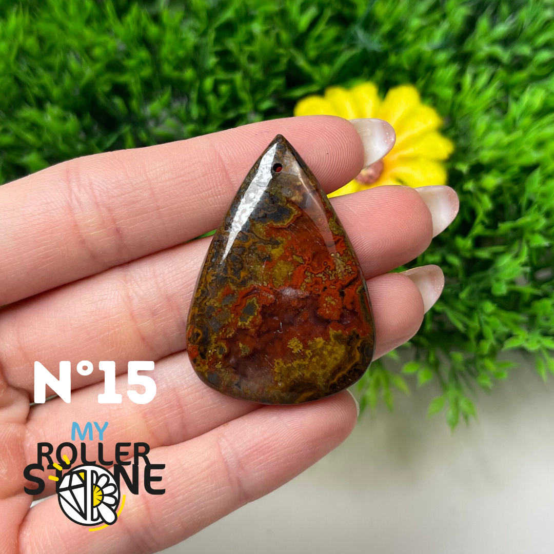 Pendentif Agate Marocaine 5A percé