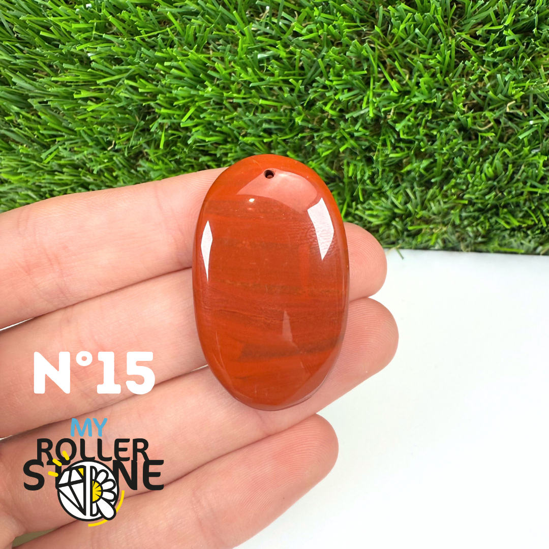 Pendentif Jaspe rouge 5A Percé