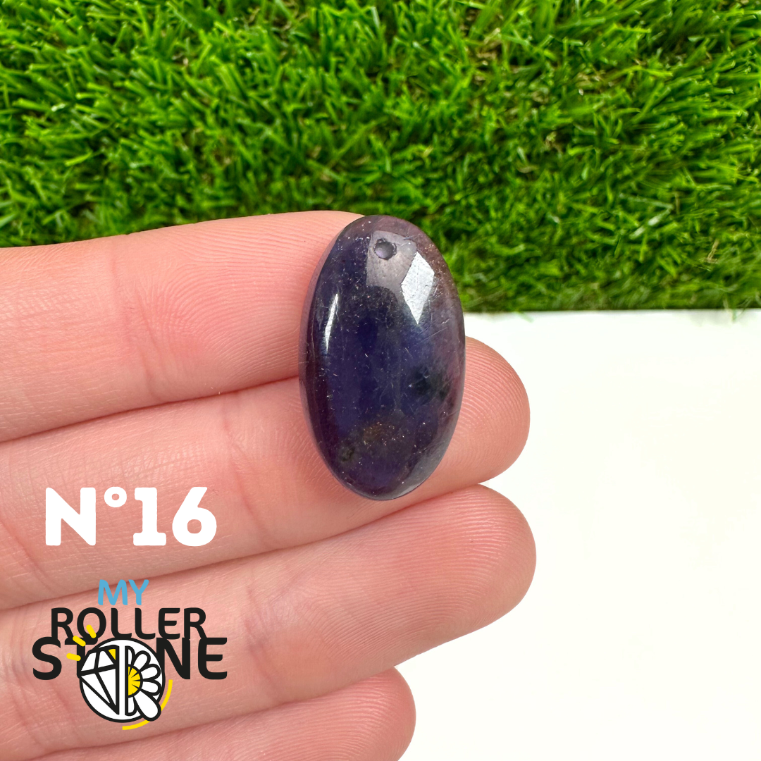 Pendentif Percé Iolite et Pierre de Soleil 5A