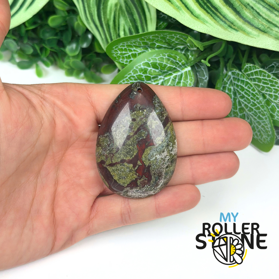 Pendentif Percé Jaspe Sang de Dragon