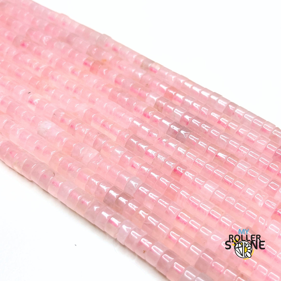 Perles Heishi naturelle en quartz rose