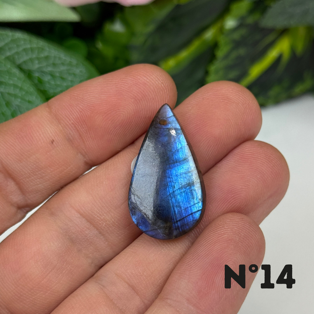 Pendentif Labradorite Blue fire percé 5A