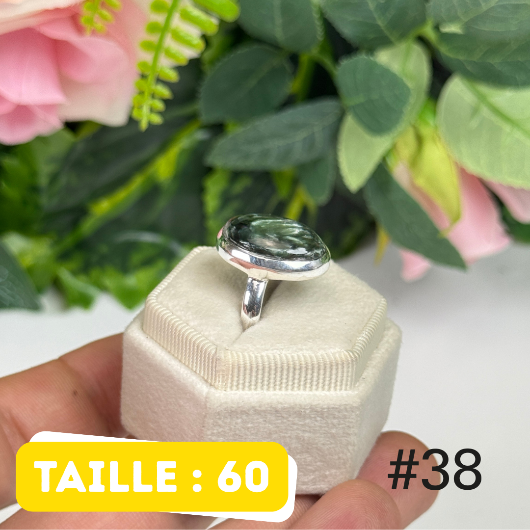 Bague argent 925 séraphinite #PR38