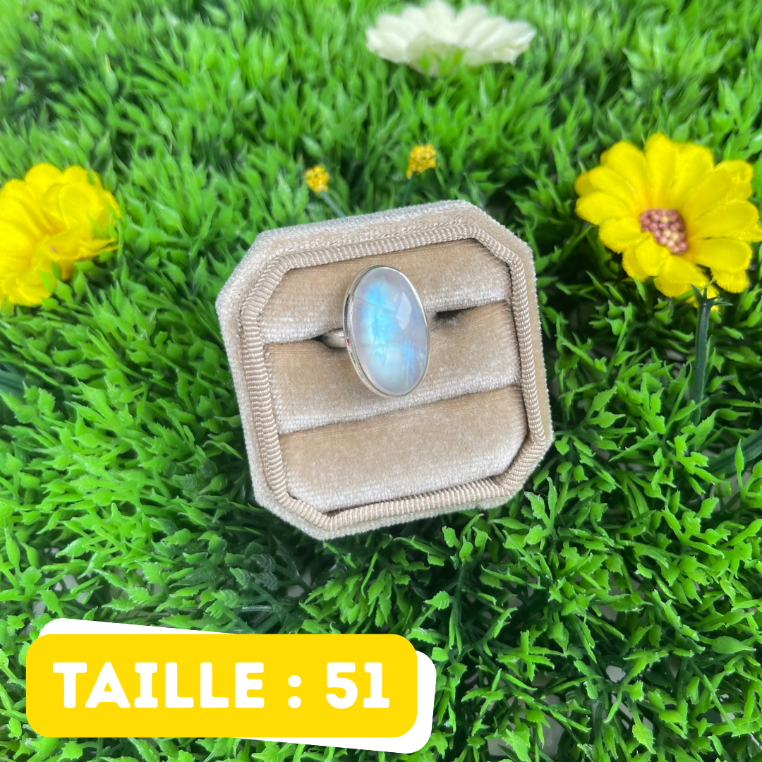 Bague Pierre de Lune Blue Fire #215