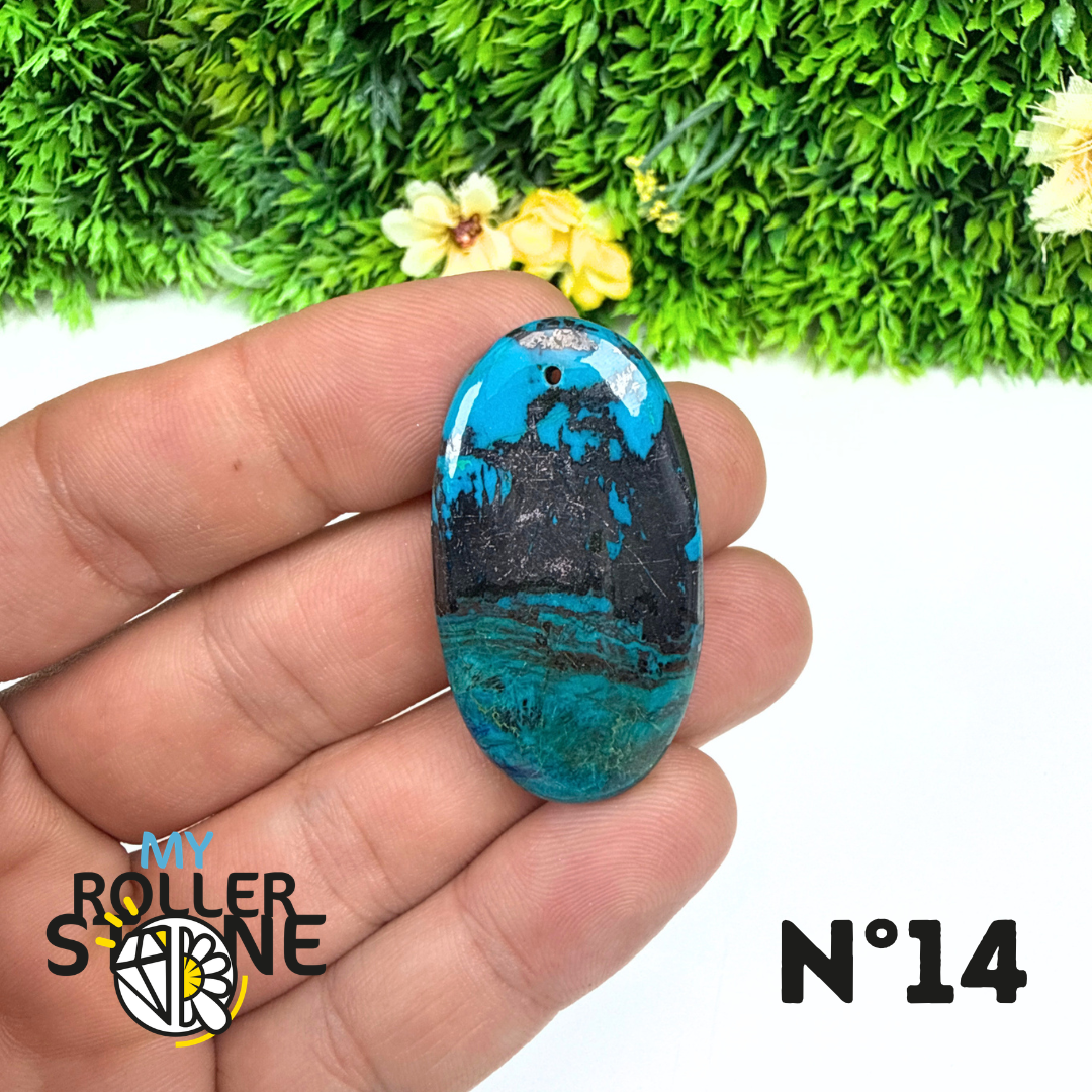 Pendentif Percé Shattuckite avec Cuprite