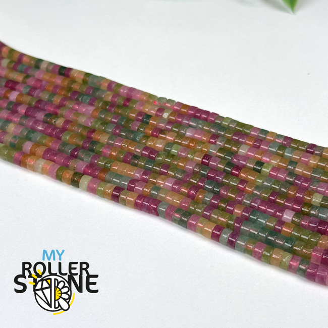 Perle Tourmaline multicouleur Heishi 5A