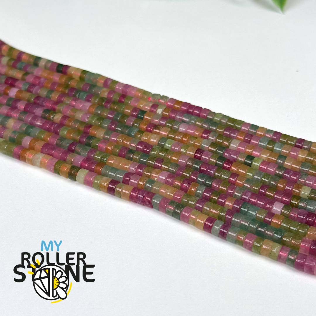 Perle Tourmaline multicouleur Heishi 5A