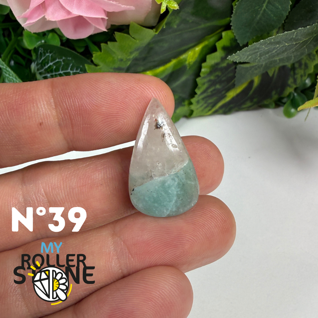 Pendentif Percé Amazonite et Quartz Fumé (Rare)