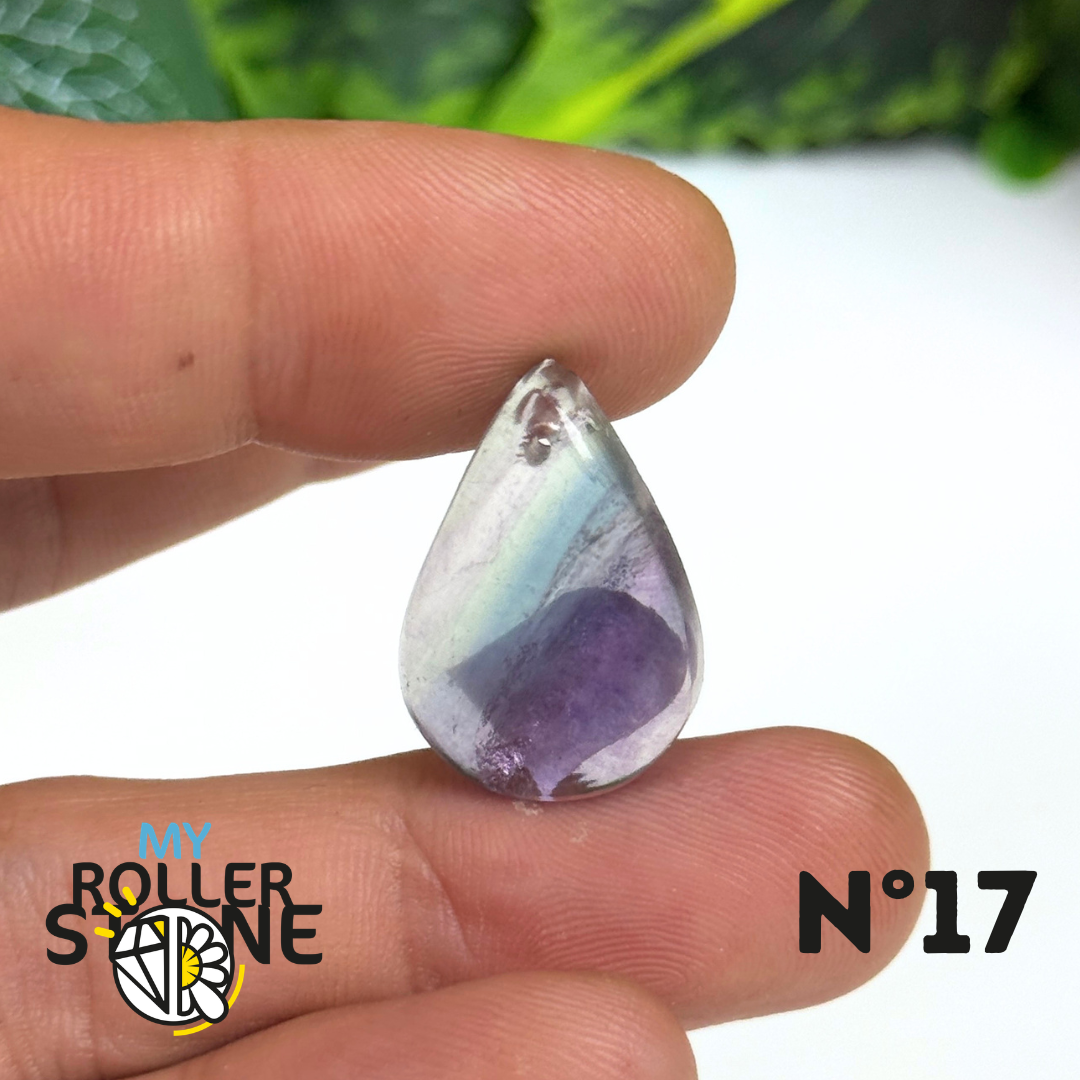 Pendentif percé Fluorite Arc-en-Ciel 5A